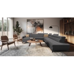 bMeta Title:/b Corner Sofa Venna XIII with Sleeping Function Plush, Avra 17 | Unique, Functional, and Stylish Furniture