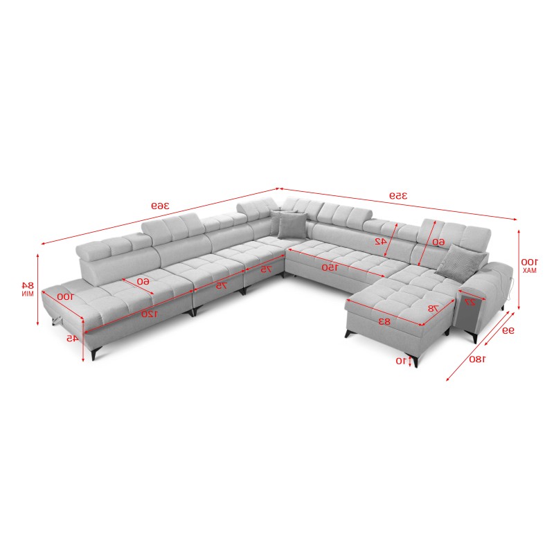 bMeta Title:/b Venna XIII Corner Sofa with Sleeping Function Plush, Avra 11 | Unique, Functional, and Stylish Furniture