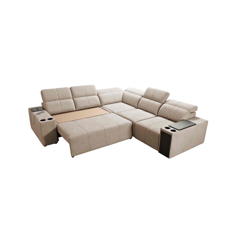 Milano III Mix Corner Sofa with Sleeping Function (Weave, Verita 75) | Your Living Room Full of Comfort Milano III Mix Corner Sofa with Sleeping Function (Weave, Verita 75) | Your Living Room Full of Comfort