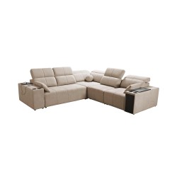 Milano III Mix Corner Sofa with Sleeping Function (Weave, Verita 75) | Your Living Room Full of Comfort