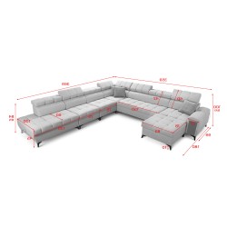 bMeta Title:/b Corner Sofa Venna XIII with Sleeping Function Plush, Avra 17 | Unique, Functional, and Stylish Furniture