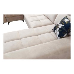 Ecksofa Ascot IV mit Schlaffunktion, USB-Anschluss und verstellbaren Kopfstützen - Velours, Wave 4 Ecksofa Ascot IV mit Schlaffunktion, USB-Anschluss und verstellbaren Kopfstützen - Velours, Wave 4