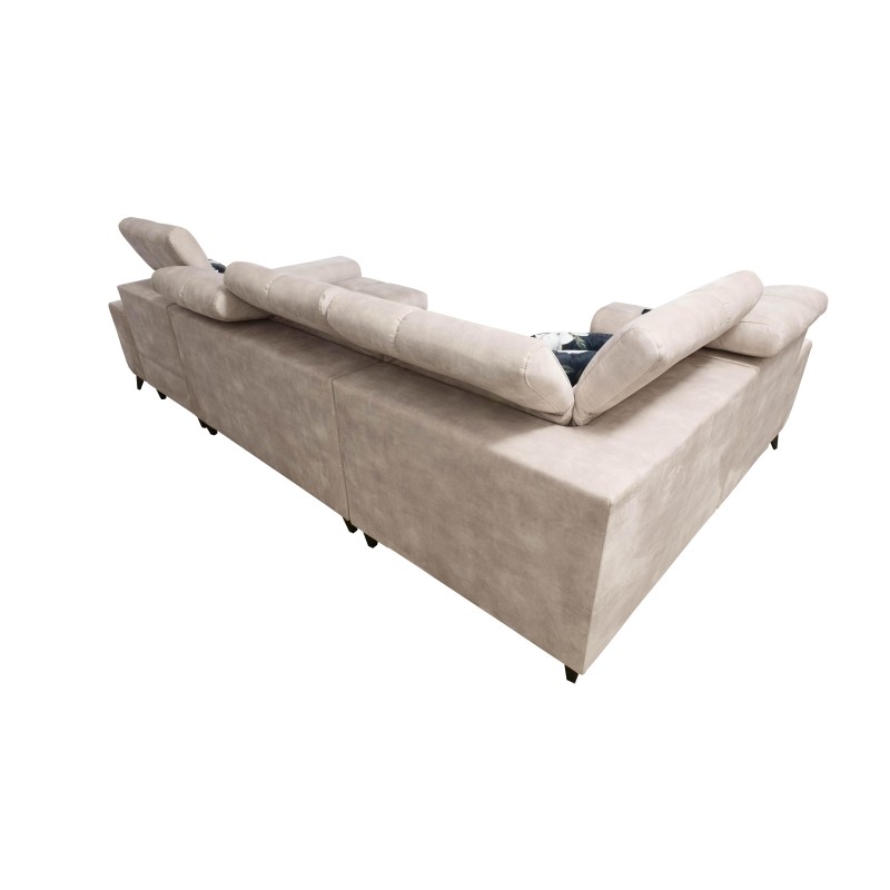 Ecksofa Ascot IV mit Schlaffunktion, USB-Anschluss und verstellbaren Kopfstützen - Velours, Wave 4 Ecksofa Ascot IV mit Schlaffunktion, USB-Anschluss und verstellbaren Kopfstützen - Velours, Wave 4