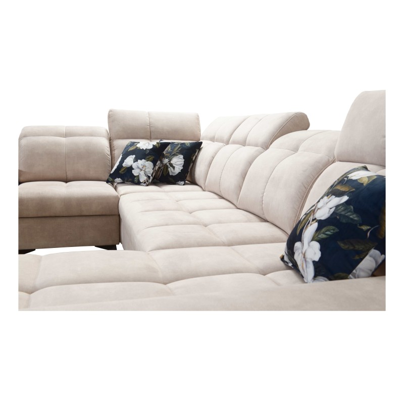 Esquina Ascot IV con función de cama, puerto USB y reposacabezas ajustables - Terciopelo, Wave 12 Esquina Ascot IV con función de cama, puerto USB y reposacabezas ajustables - Terciopelo, Wave 12