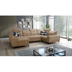 Ascot IV corner sofa with a sleeping function, USB port, and adjustable headrests - Velvet, Wave 4