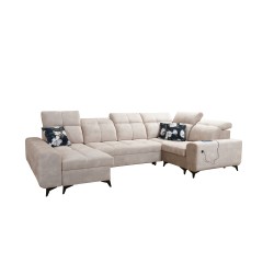 Esquina Ascot IV con función de cama, puerto USB y reposacabezas ajustables - Terciopelo, Wave 5 Esquina Ascot IV con función de cama, puerto USB y reposacabezas ajustables - Terciopelo, Wave 5