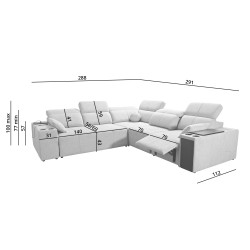 Milano III Mix Corner Sofa with Sleeping Function (Weave, Verita 39) | Your Living Room Full of Comfort