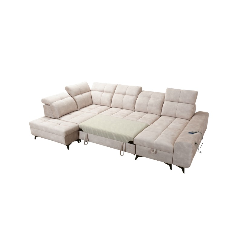 Esquina Ascot VI con función de cama, puerto USB y reposacabezas ajustables | Muebles Esquina Ascot VI con función de cama, puerto USB y reposacabezas ajustables | Muebles