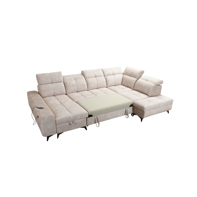 Esquina Ascot VI con función de cama, puerto USB y reposacabezas ajustables | Muebles Esquina Ascot VI con función de cama, puerto USB y reposacabezas ajustables | Muebles
