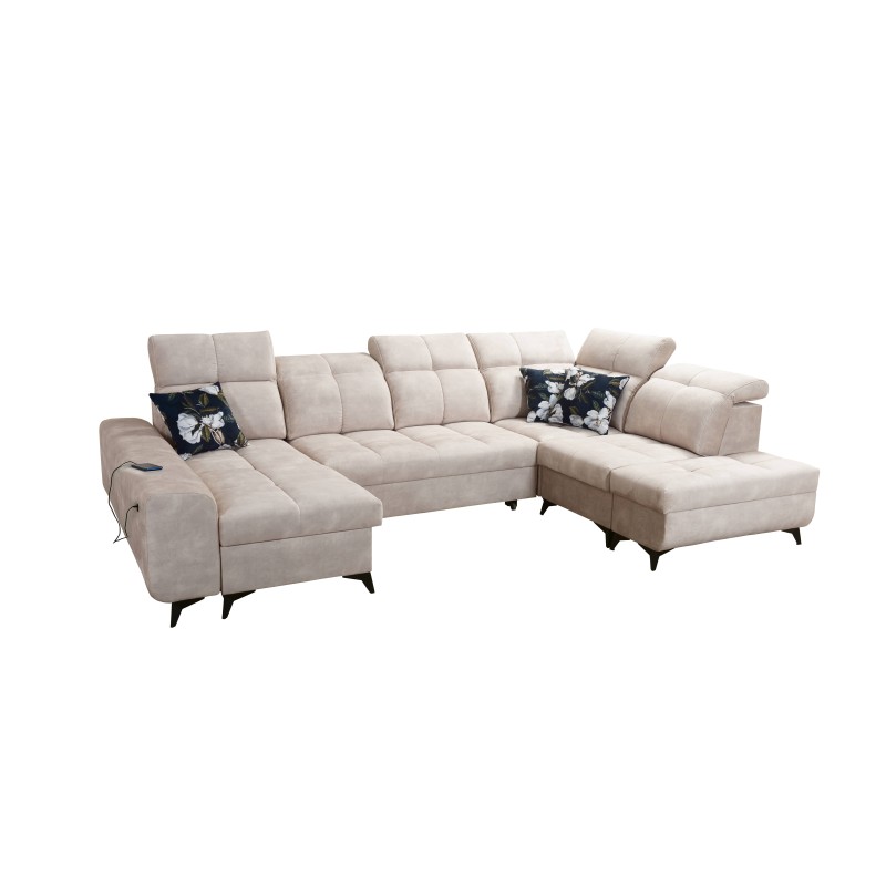 Esquina Ascot VI con función de cama, puerto USB y reposacabezas ajustables | Muebles Esquina Ascot VI con función de cama, puerto USB y reposacabezas ajustables | Muebles