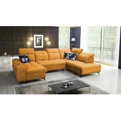 Ascot VI Corner Sofa with Sleeping Function, USB Port, and Adjustable Headrests | Furniture