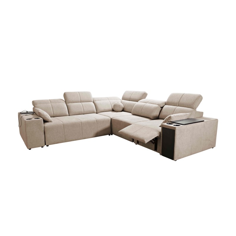 Milano III Mix Corner Sofa with Sleeping Function (Woven Fabric, Verita 09) | Your Living Room Full of Comfort