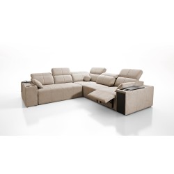 Milano III Mix Corner Sofa with Sleeping Function (Woven Fabric, Verita 09) | Your Living Room Full of Comfort