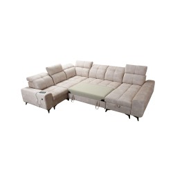 U-förmiges Ecksofa Ascot VIII mit Schlaffunktion | Samtstoff, Wave 6 U-förmiges Ecksofa Ascot VIII mit Schlaffunktion | Samtstoff, Wave 6