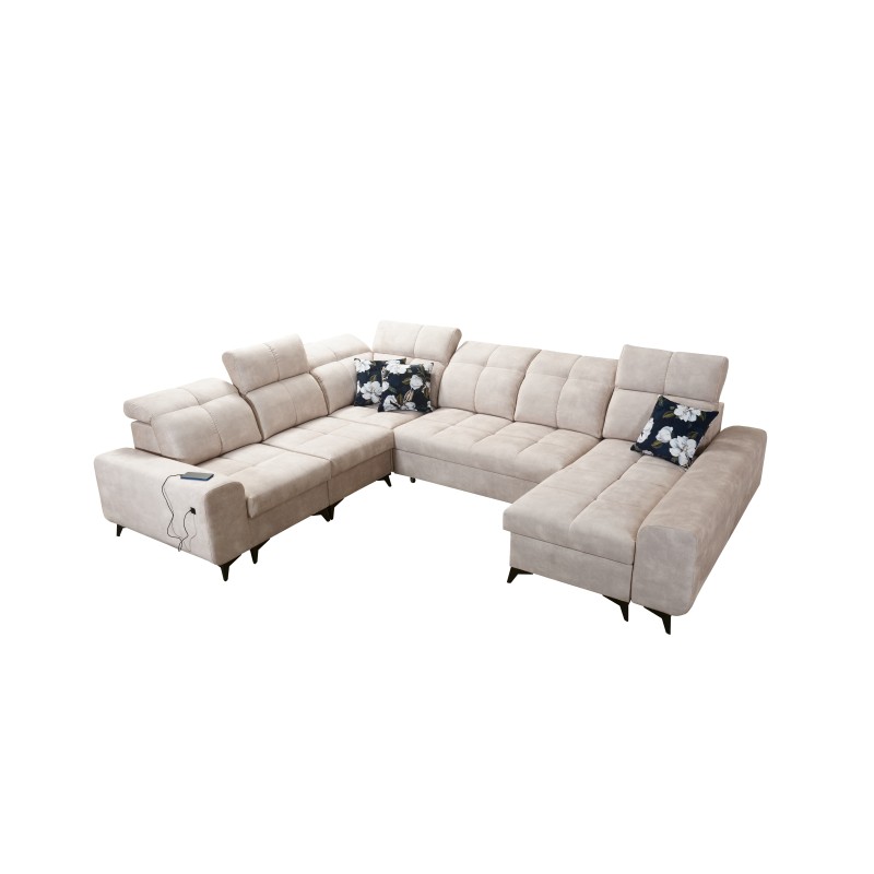 U-förmiges Sofa Ascot VIII mit Schlaffunktion | Samtstoff, Wave 12 U-förmiges Sofa Ascot VIII mit Schlaffunktion | Samtstoff, Wave 12