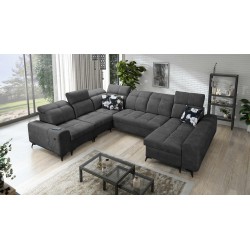 U-förmiges Ecksofa Ascot VIII mit Schlaffunktion | Samtstoff, Wave 16 U-förmiges Ecksofa Ascot VIII mit Schlaffunktion | Samtstoff, Wave 16