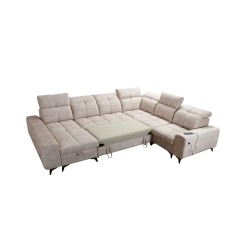 U-förmiges Ecksofa Ascot VIII mit Schlaffunktion | Samtstoff, Wave 2 U-förmiges Ecksofa Ascot VIII mit Schlaffunktion | Samtstoff, Wave 2