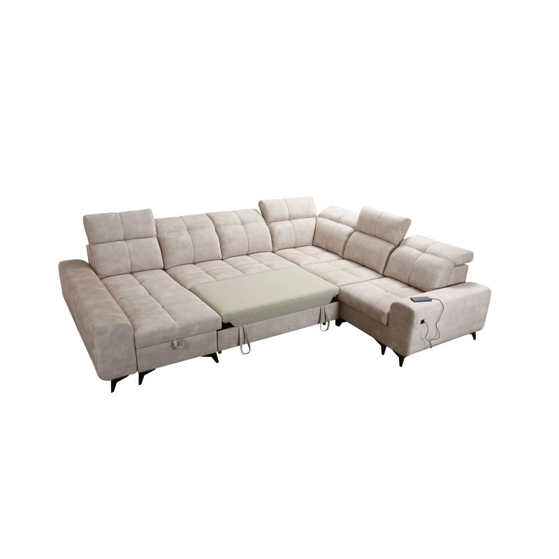 U-förmiges Ecksofa Ascot VIII mit Schlaffunktion | Samtstoff, Wave 2 U-förmiges Ecksofa Ascot VIII mit Schlaffunktion | Samtstoff, Wave 2