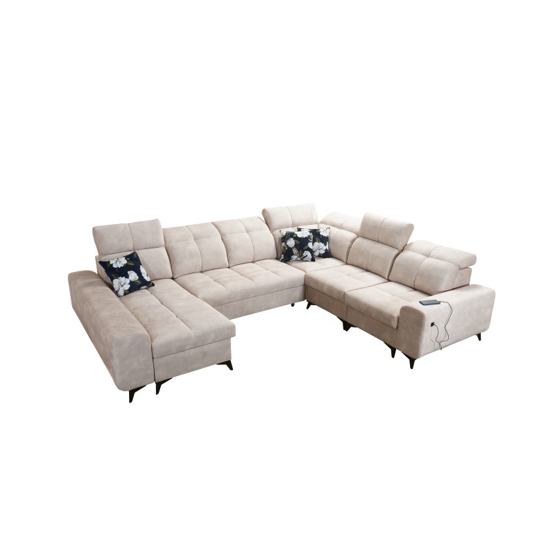 U-förmiges Ecksofa Ascot VIII mit Schlaffunktion | Samtstoff, Wave 2 U-förmiges Ecksofa Ascot VIII mit Schlaffunktion | Samtstoff, Wave 2