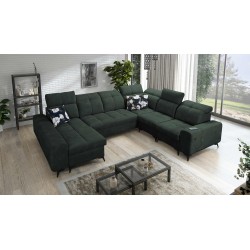 U-shaped Ascot VIII corner sofa with a sleeping function | Velvet fabric, Wave 12