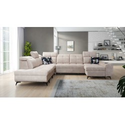 Sofá esquinero funcional en forma de U Ascot X con tela de terciopelo, Wave 2 | Tienda de muebles Sofá esquinero funcional en forma de U Ascot X con tela de terciopelo, Wave 2 | Tienda de muebles
