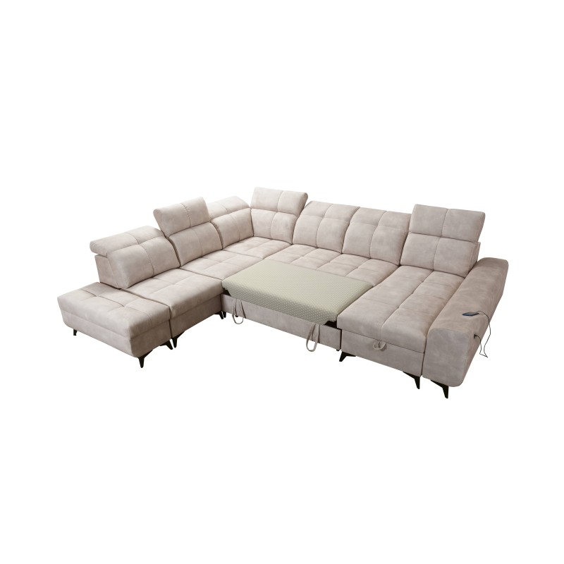 Funktionales Ecksofa in U-Form Ascot X mit Veloursstoff, Wave 1 | Möbelgeschäft Funktionales Ecksofa in U-Form Ascot X mit Veloursstoff, Wave 1 | Möbelgeschäft