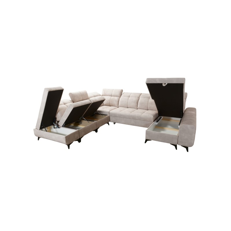 Sofá esquinero funcional en forma de U Ascot X con tela de terciopelo, Wave 6 | Tienda de muebles Sofá esquinero funcional en forma de U Ascot X con tela de terciopelo, Wave 6 | Tienda de muebles