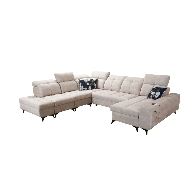 Sofá esquinero funcional en forma de U Ascot X con tela de terciopelo, Wave 6 | Tienda de muebles Sofá esquinero funcional en forma de U Ascot X con tela de terciopelo, Wave 6 | Tienda de muebles