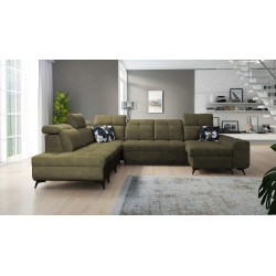 Functional U-shaped corner sofa Ascot X with Velvet fabric, Wave 11 | Furniture store