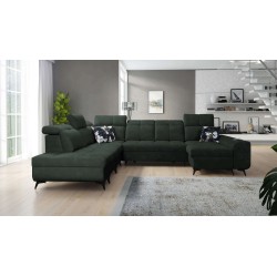Functional U-shaped Ascot X corner sofa with Wave 12 velour fabric | Furniture store