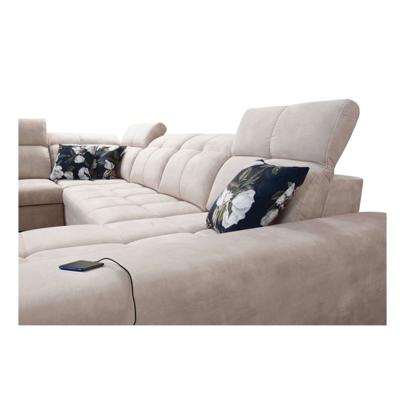 Funktionale U-förmige Ecksofa Ascot X mit Veloursstoff, Wave 14 | Möbelgeschäft Funktionale U-förmige Ecksofa Ascot X mit Veloursstoff, Wave 14 | Möbelgeschäft