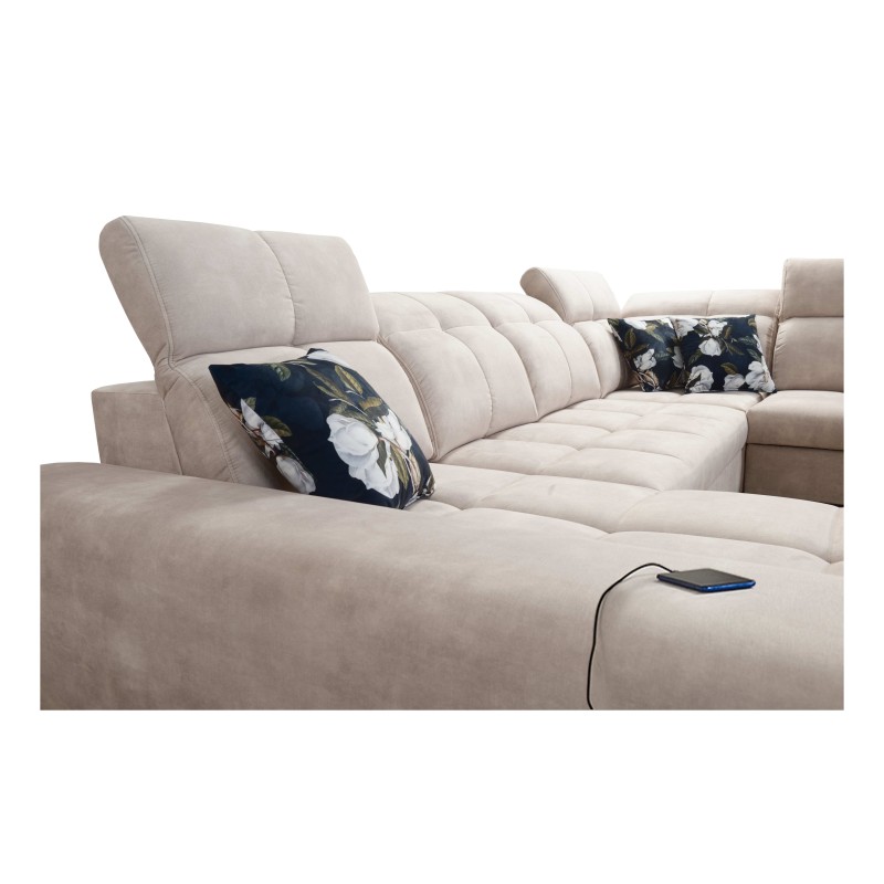 Funktionales Ecksofa in U-Form Ascot X mit Veloursstoff, Wave 1 | Möbelgeschäft Funktionales Ecksofa in U-Form Ascot X mit Veloursstoff, Wave 1 | Möbelgeschäft