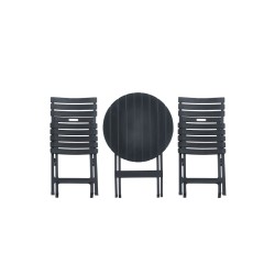 Set Klapptisch + 2 Stühle (schwarz) Set Klapptisch + 2 Stühle (schwarz)