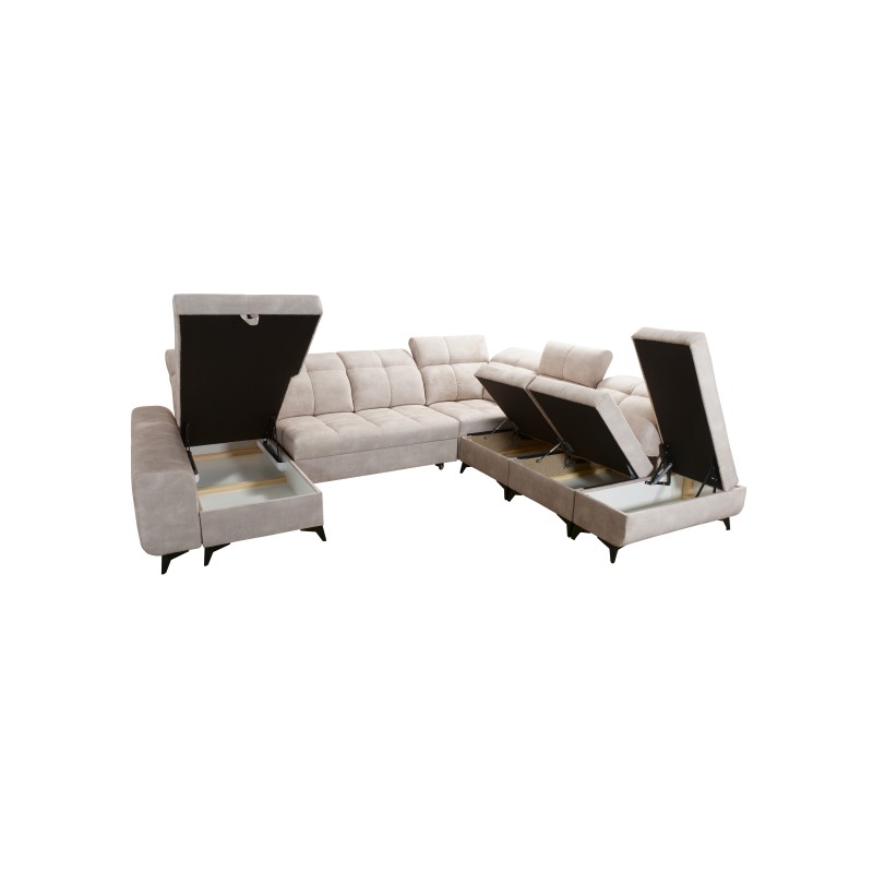 Funktionales Ecksofa in U-Form Ascot X mit Veloursstoff, Wave 1 | Möbelgeschäft Funktionales Ecksofa in U-Form Ascot X mit Veloursstoff, Wave 1 | Möbelgeschäft