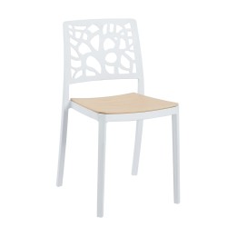 Stuhl (weiß mit natürlichem Sitz)