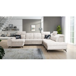 Functional U-shaped corner sofa Ascot X with Velvet fabric, Wave 1 | Furniture store
