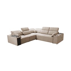 Milano III Mix Corner Sofa with Sleeping Function (Weave, Verita 75) | Your Living Room Full of Comfort
