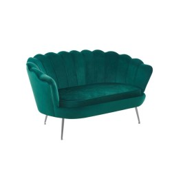 Velvet sofa (green) /silver legs/