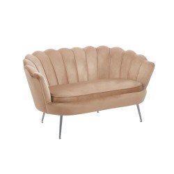 Velvet sofa (cappuccino) /silver legs/