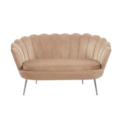 Velvet sofa (cappuccino) /silver legs/ Velvet sofa (cappuccino) /silver legs/