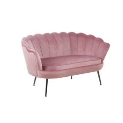 Velvet sofa (pink) /black legs/