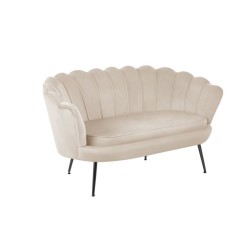 Velvet sofa (beige) /black legs/