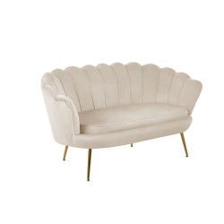 Velvet sofa (beige) /golden legs/