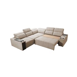 Milano III Mix Corner Sofa with Sleeping Function (Woven Fabric, Verita 28) | Your Living Room Full of Comfort