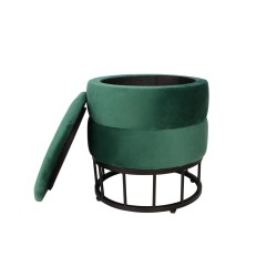 Samt-Pouf (grün)