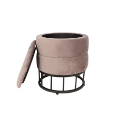 Samt-Pouf (grau)