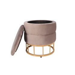 Samt-Pouf (grau)