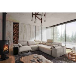 Milano III Mix Corner Sofa with Sleeping Function (Woven Fabric, Verita 09) | Your Living Room Full of Comfort