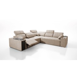 Milano III Mix Corner Sofa with Sleeping Function (Woven Fabric, Verita 09) | Your Living Room Full of Comfort