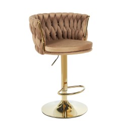 Taburete velvet capuchino (estructura dorada)